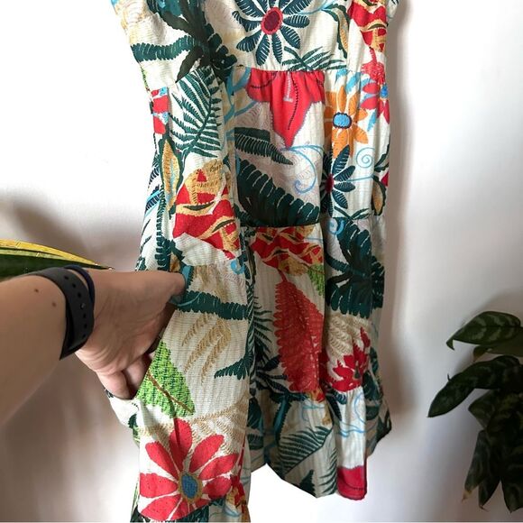 Farm Rio Floral Mini Cotton Dress Size S - Picture 3 of 6